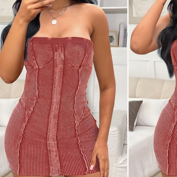 Mini Rust Red Dress - Picture 2 of 2